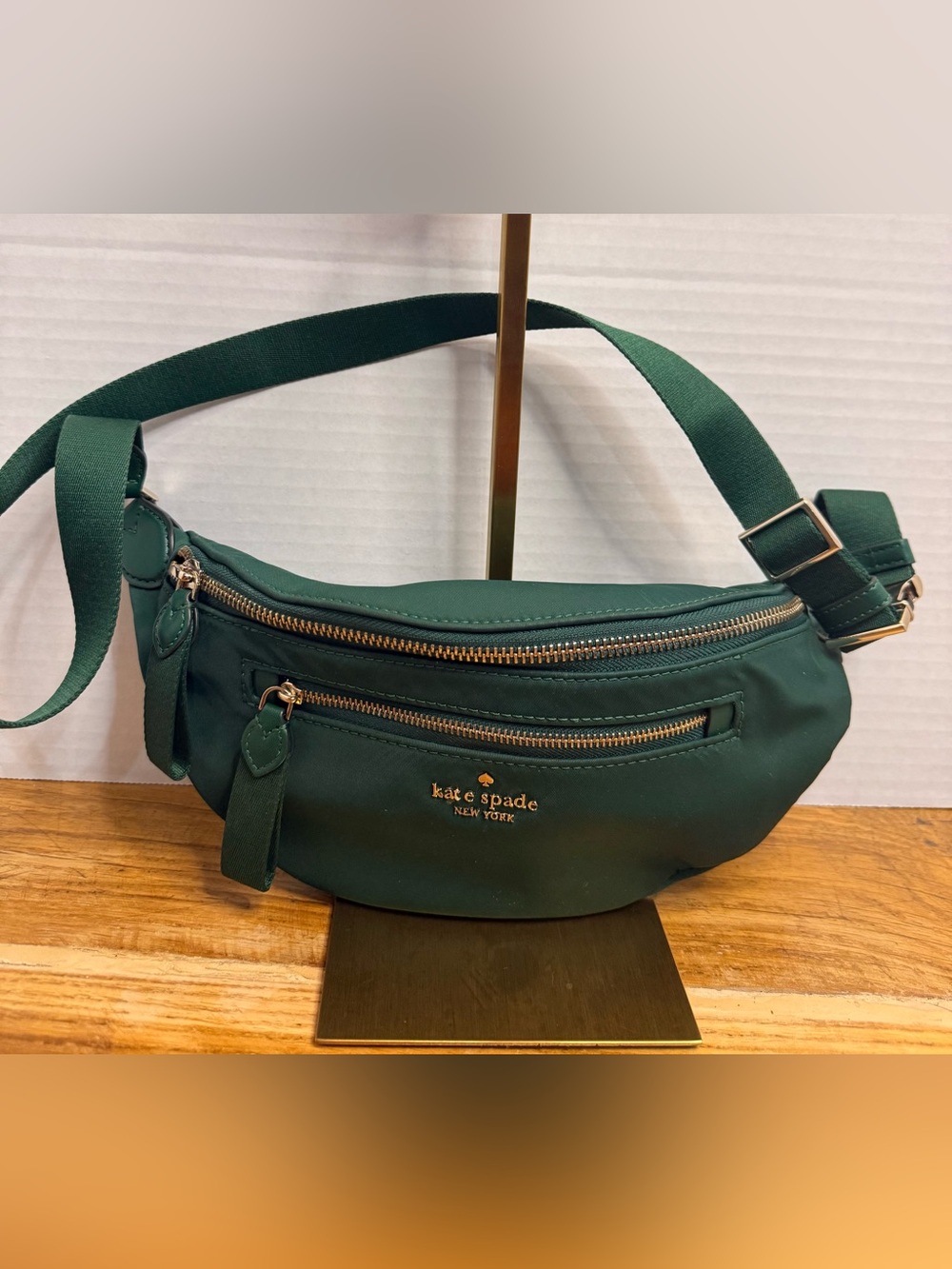 Kate Spade NY Deep Emerald/Teal Nylon Belt Bag Crossbody Sling Fanny Pack EUC